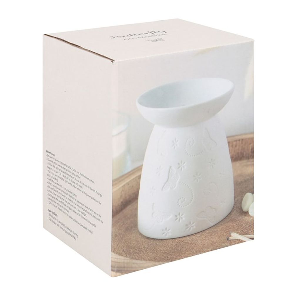 BUTTERFLY WHITE CERAMIC OIL BURNER