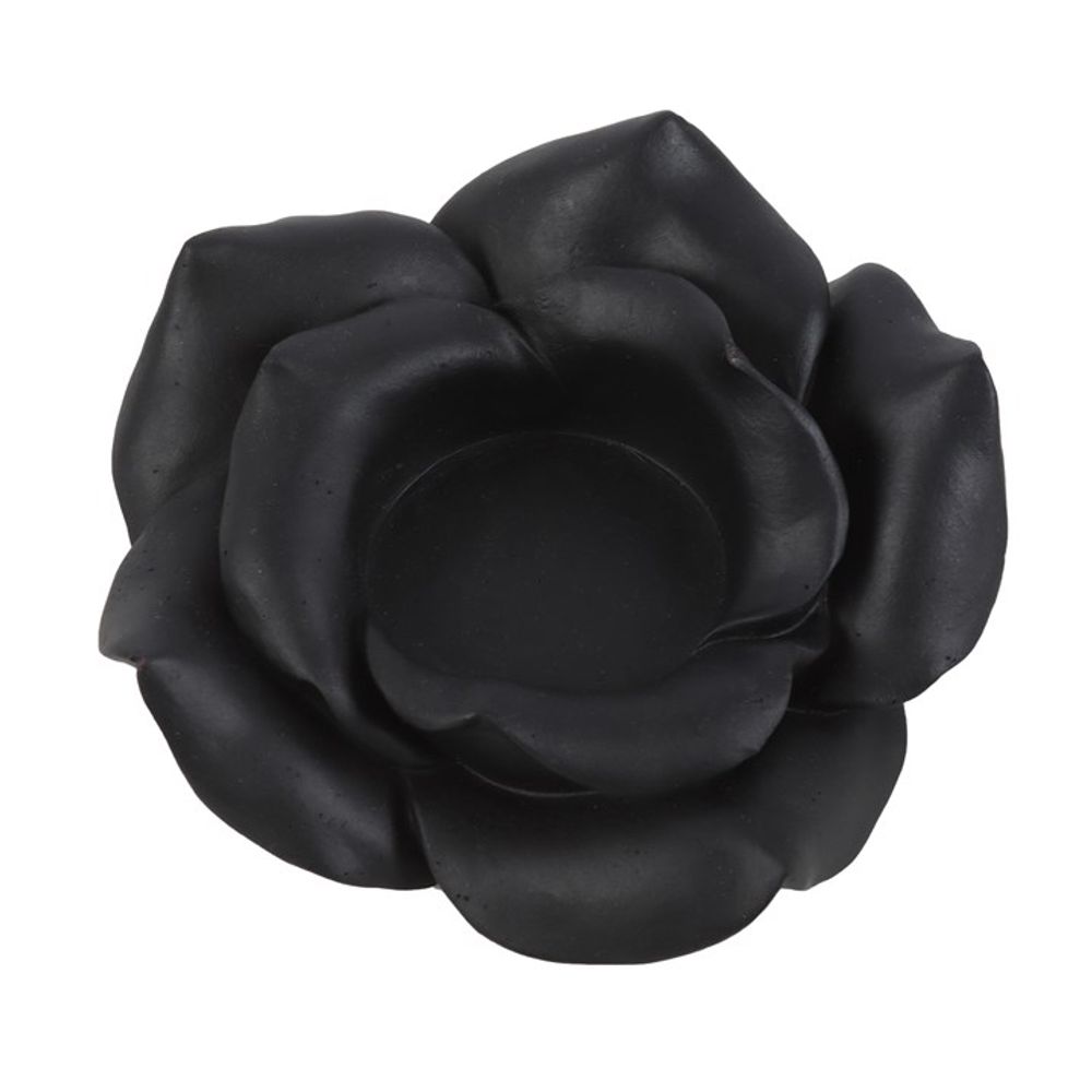 Eleanoras Black Rose Resin Tealight Candle Holder Candle Holders