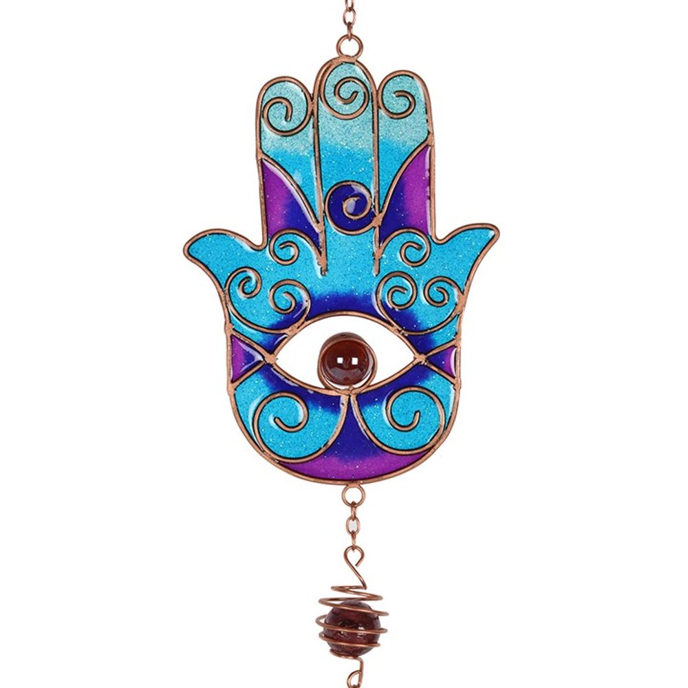 Eleanoras Blue Hand Of Hamsa Windchime Windchimes
