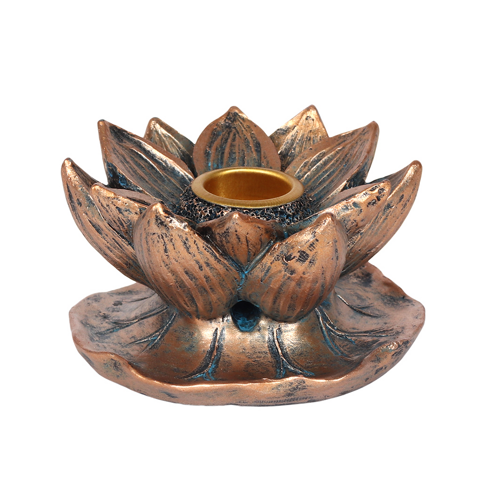 BRONZE LOTUS BACKFLOW INCENSE BURNER