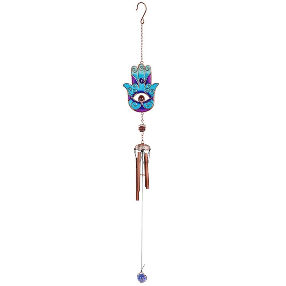 Eleanoras Blue Hand Of Hamsa Windchime Windchimes