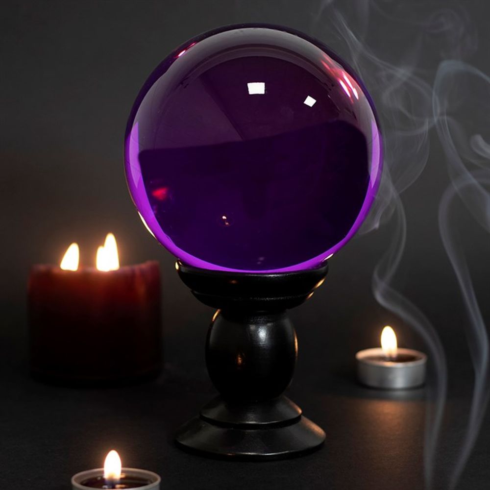 Eleanoras PURPLE LARGE CRYSTAL BALL ON STAND Crystal Balls