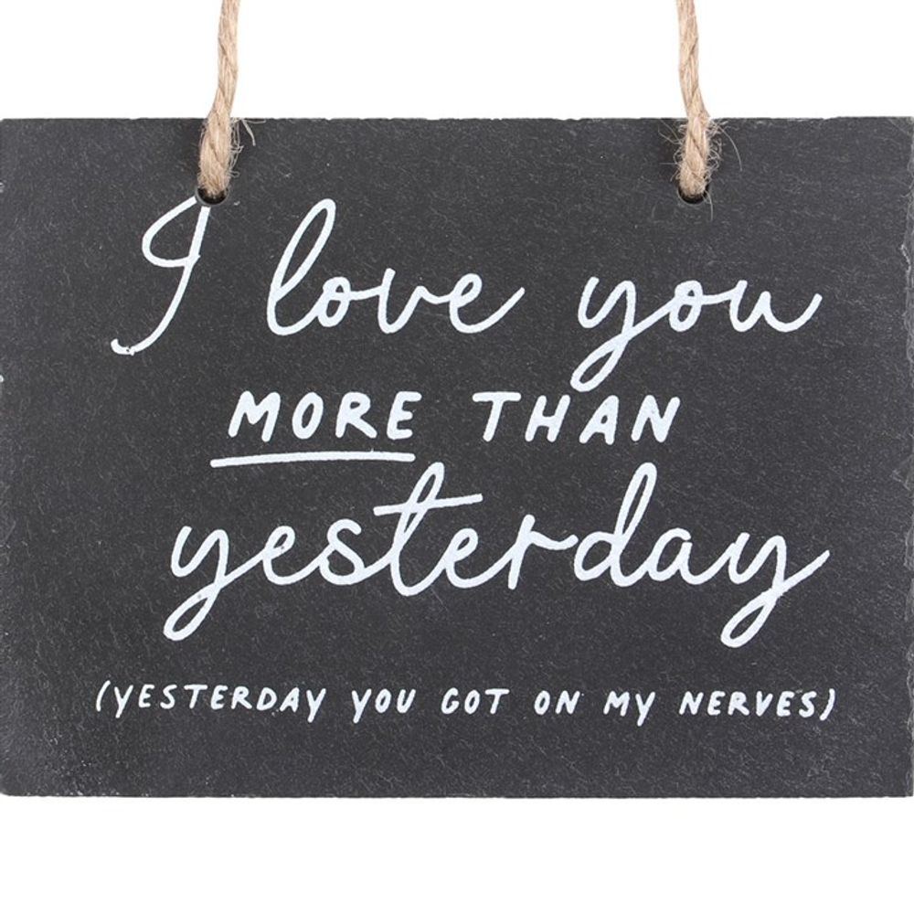 Eleanoras Love You More Than Yesterday Slate Hanging Sign Signs & Plaques