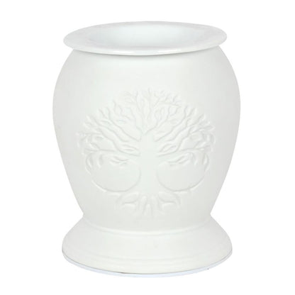 TREE OF LIFE WHITE CERAMIC ELECTRIC OIL BURNER