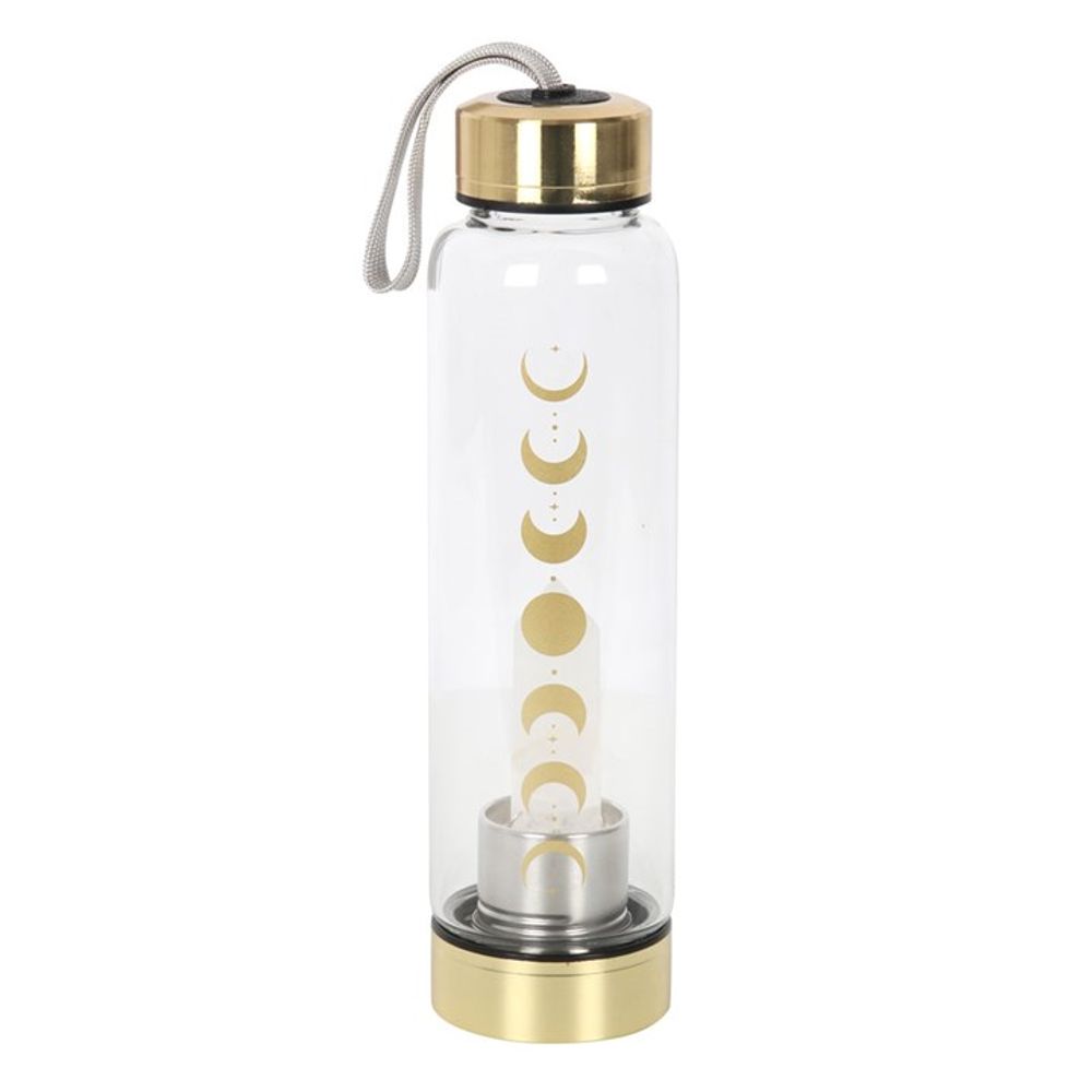 Eleanoras Quartz Moon Phase Glass Water Bottle Water Bottles