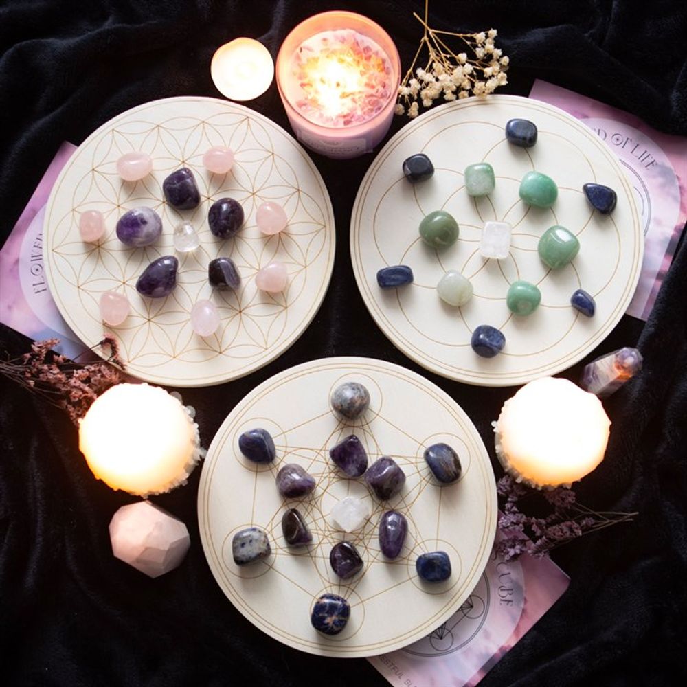 Eleanoras FLOWER OF LIFE CRYSTAL GRID SET CRYSTALS