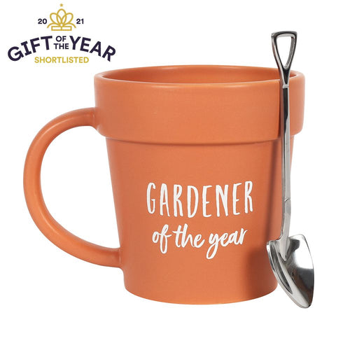Eleanoras Gardener Of The Year Pot Mug & Shovel Spoon Mugs