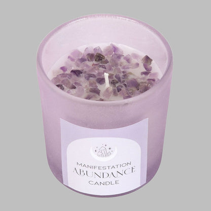 ABUNDANCE FRENCH LAVENDER CRYSTAL CHIP CANDLE CANDLES from Eleanoras