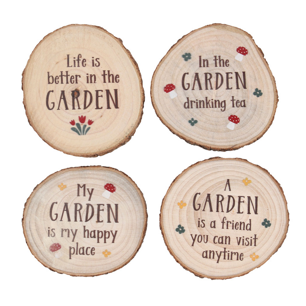 Eleanoras GARDEN WOOD SLICE COASTER SET Coasters