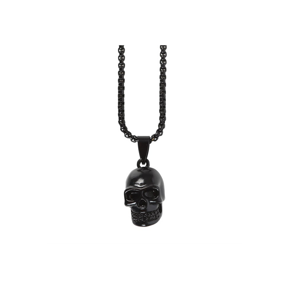 Eleanoras Black Obsidian Skull Necklace JEWELLERY