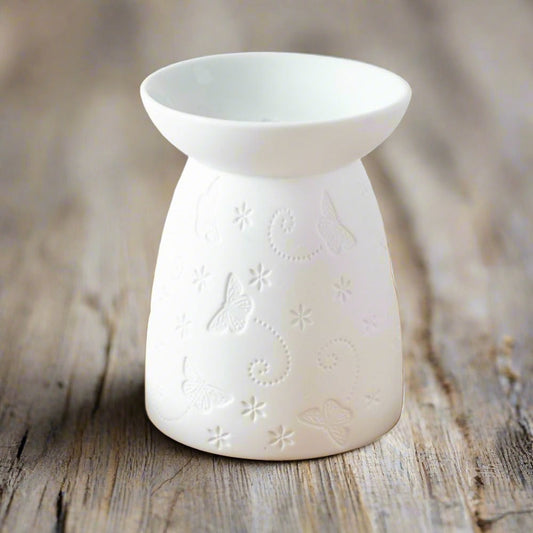 Eleanoras BUTTERFLY WHITE CERAMIC OIL BURNER OIL BURNERS