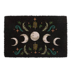 Dark Forest Moon Phase Black Doormat