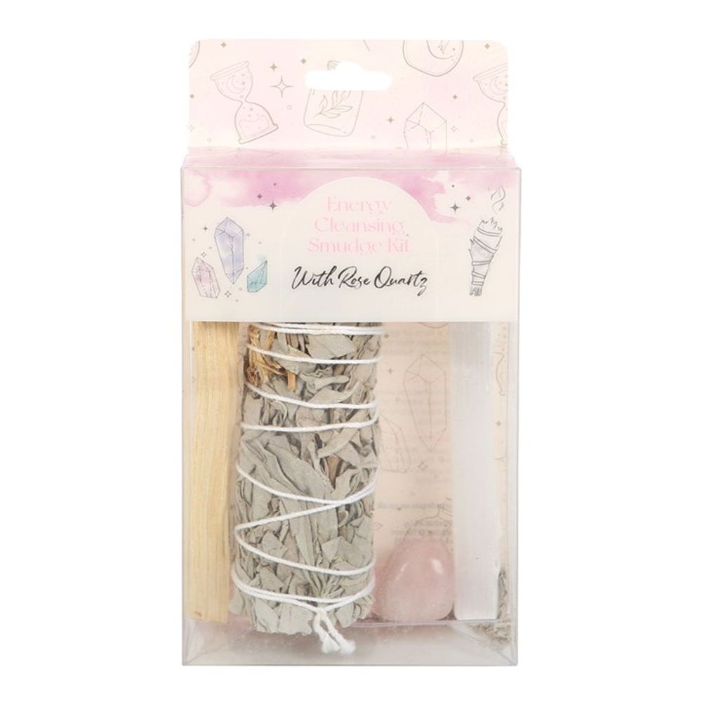 Eleanoras SMUDGE KIT WITH ROSE QUARTZ CRYSTAL SMUDGE STICKS & BOWLS