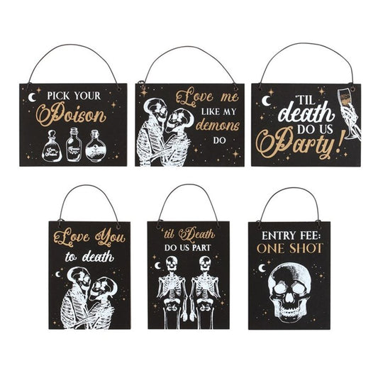 Set of 12 Til Death Do Us Party Mini Signs  from Eleanoras