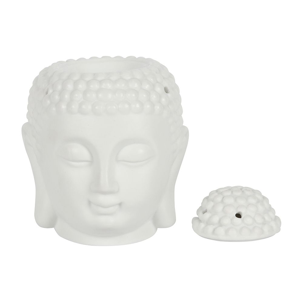 Eleanoras White Buddha Head Oil Burner Oil Burners