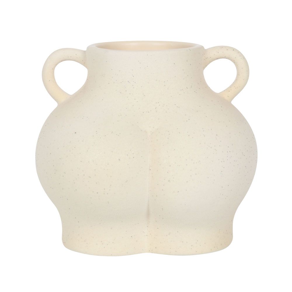 CREAM SPECKLE BUM PLANT POT