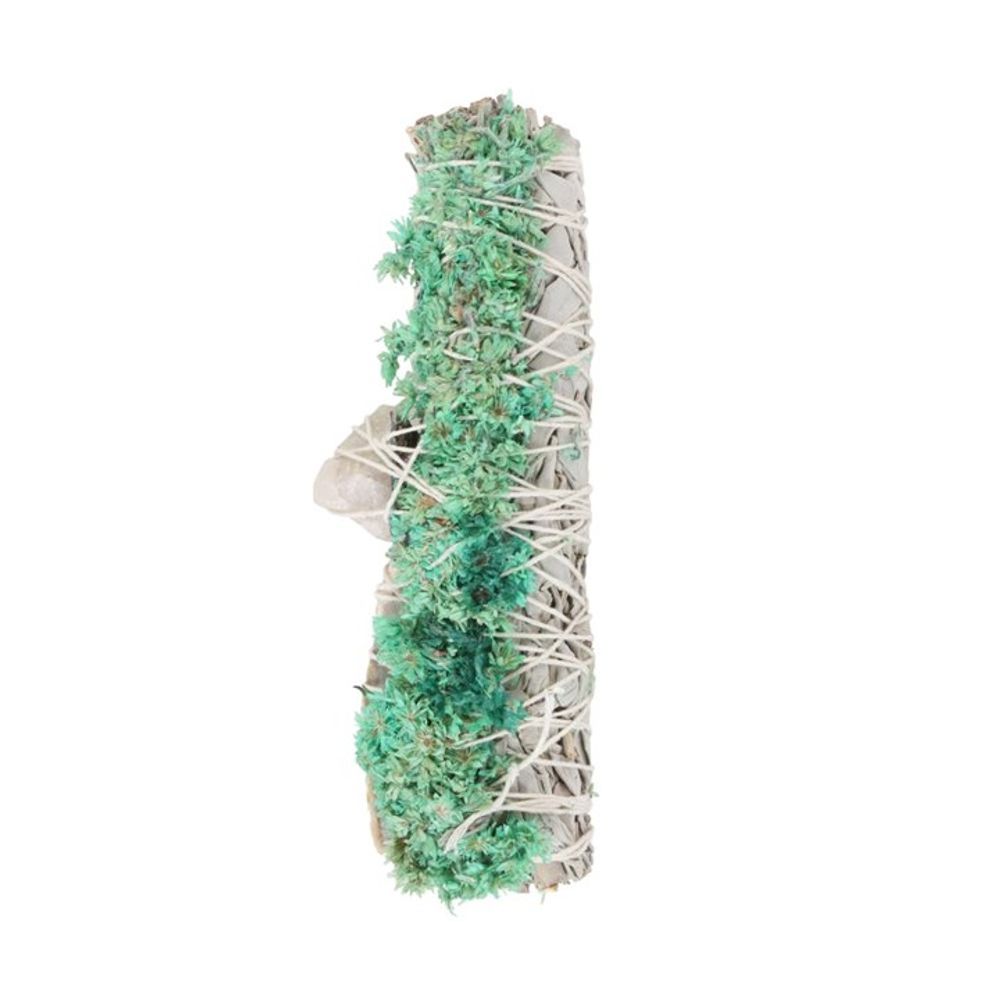 Eleanoras White Sage, Abalone & Quartz Ritual Wand Smudge Stick  6in Smudge Sticks