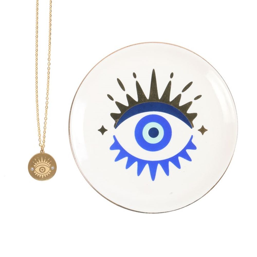 Eleanoras ALL SEEING  EYE NECKLACE & DISH SET 