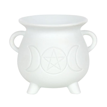 TRIPLE MOON WHITE CAULDRON OIL BURNER