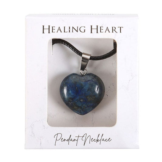 LAPIS LAZULI HEALING CRYSTAL HEART NECKLACE