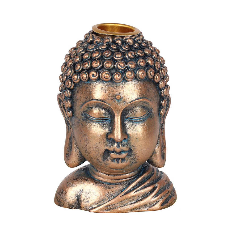 Eleanoras BRONZE BUDDHA HEAD BACKFLOW INCENSE BURNER Backflow Burners