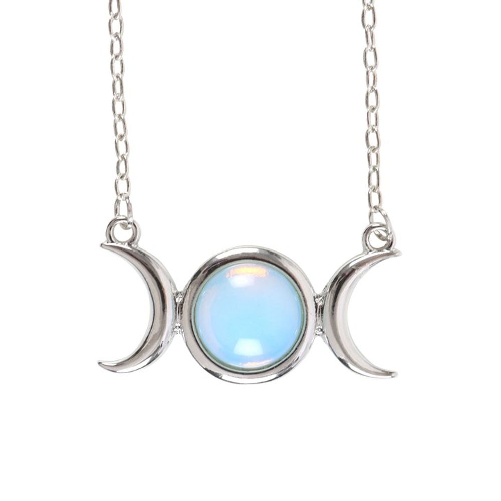 Eleanoras Opalite Triple Moon Necklace Card Jewellery