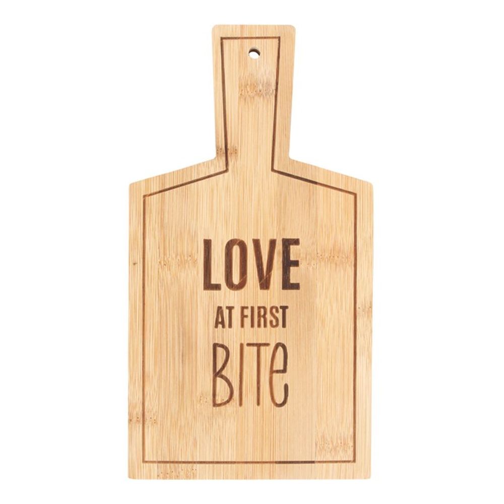 Eleanoras LOVE AT FIRST BITE BAMBOO SERVING BOARD Serving Boards
