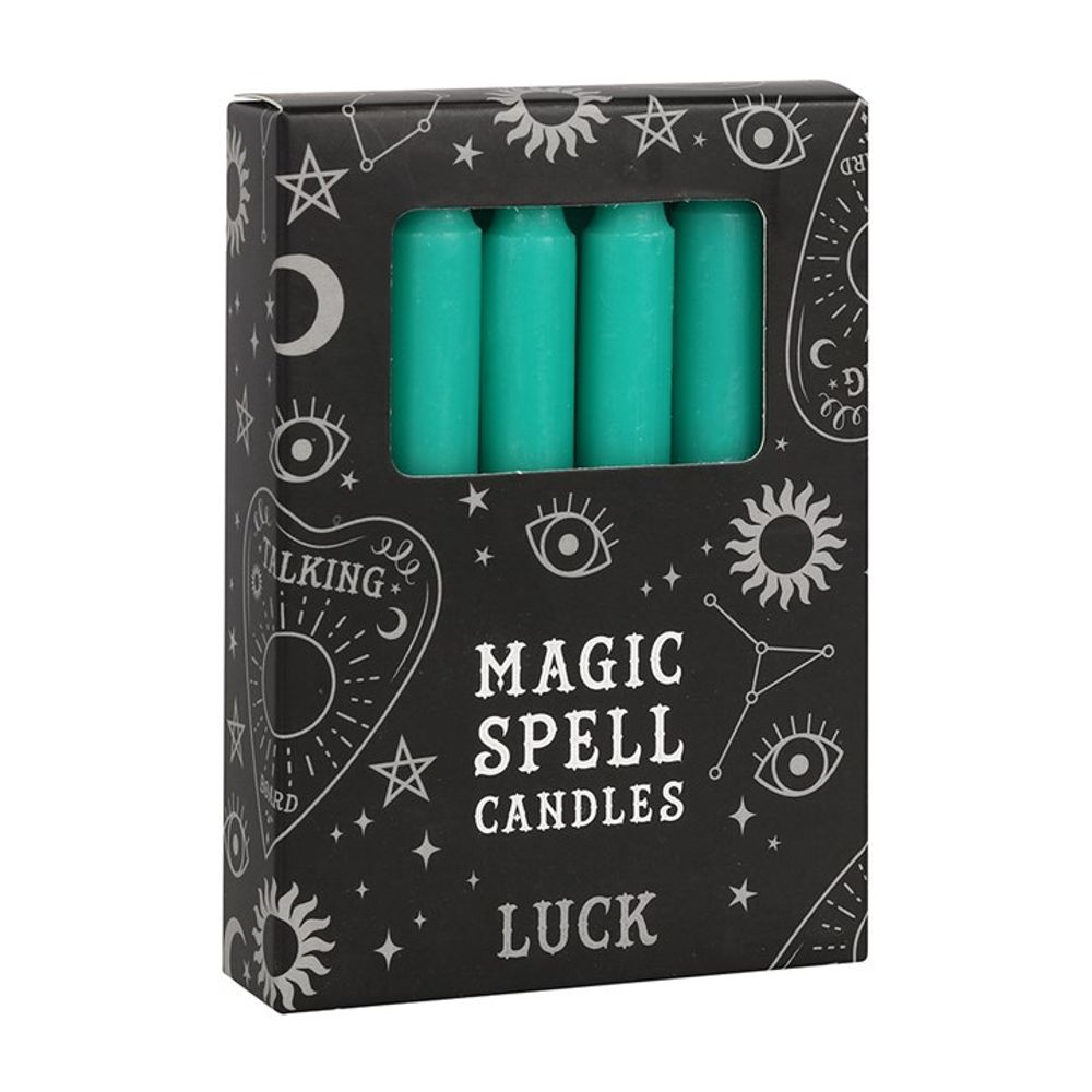 Eleanoras Pack Of 12 Green Luck Spell Candles Spell Candles