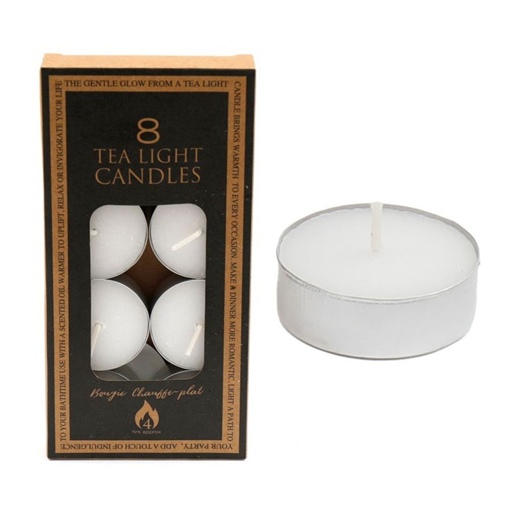 Pack of 8 4-Hour Unscented Tealight Candles Candles from Eleanoras