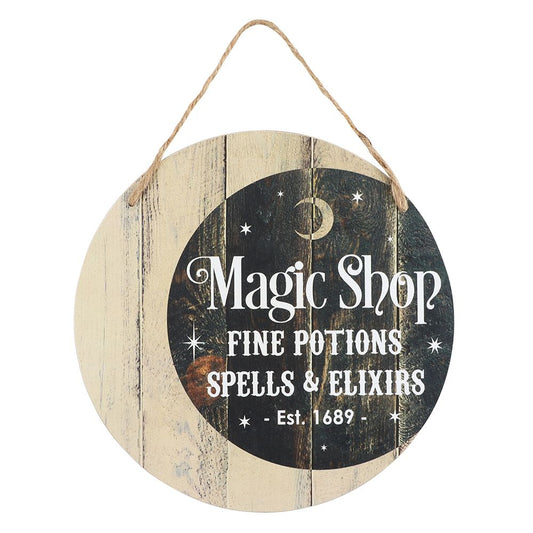 Eleanoras Magic Shop Round Hanging MDF Sign 