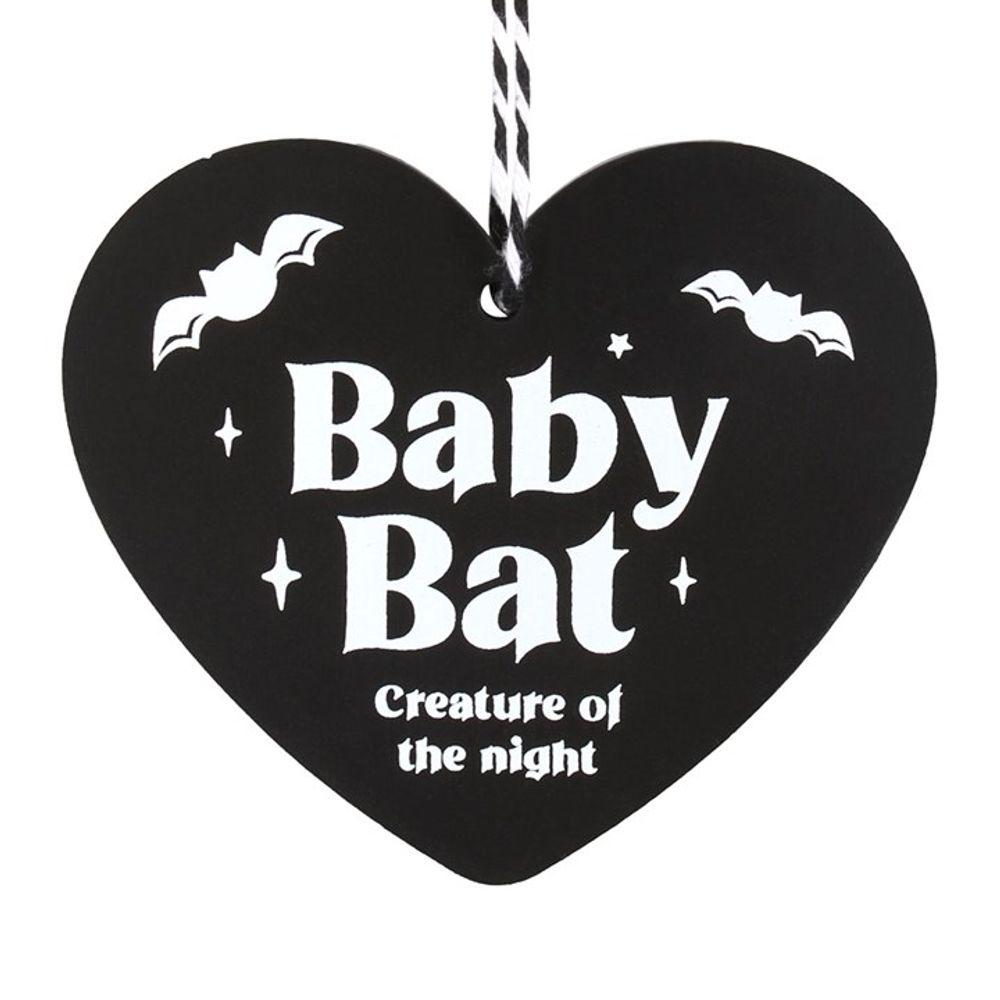 Eleanoras BABY BAT HANGING HEART SIGN Signs & Plaques