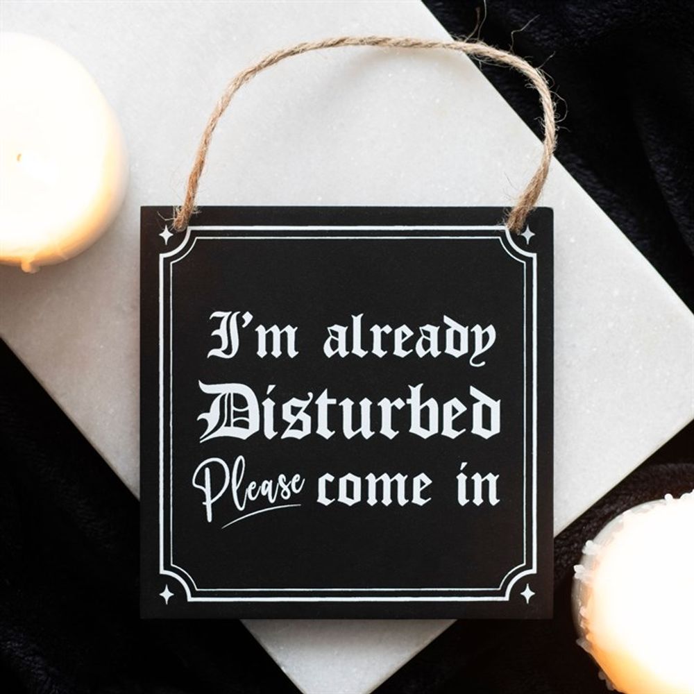 Eleanoras I'M ALREADY DISTURBED HANGING SIGN Signs & Plaques