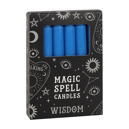 WISDOM SET OF 12 BLUE SPELL CANDLES SPELL CANDLES from Eleanoras