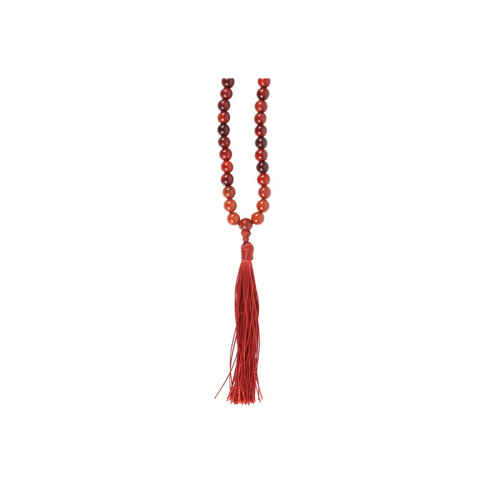 Eleanoras Grounding Rosewood & Red Jasper Mallah Necklace 