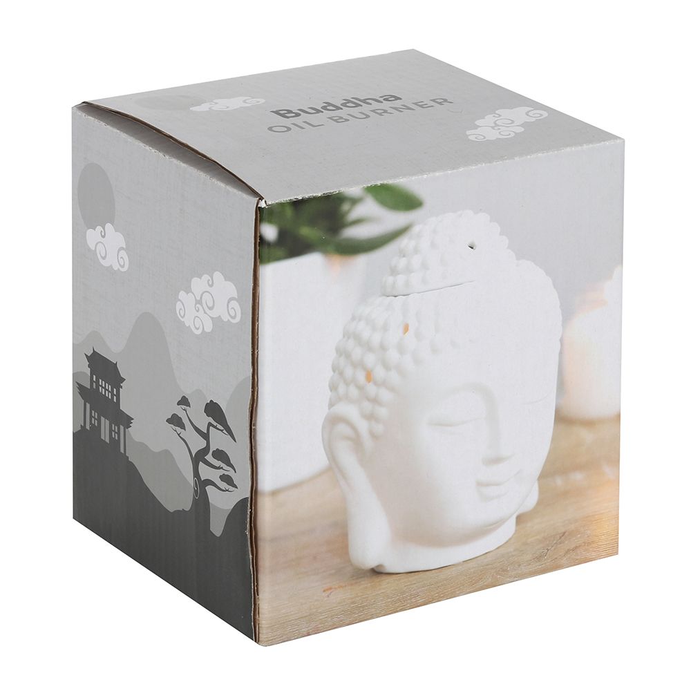 Eleanoras WHITE BUDDHA HEAD OIL BURNER Oil Burners