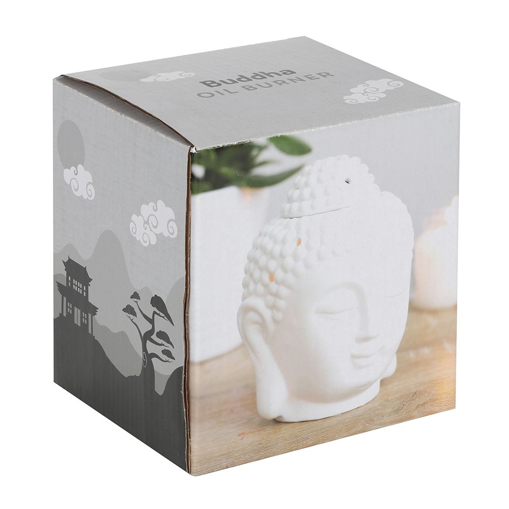 Eleanoras White Buddha Head Oil Burner Oil Burners