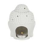 Eleanoras White Buddha Head Oil Burner Oil Burners