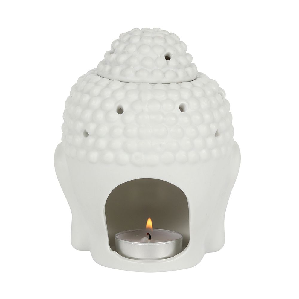 Eleanoras WHITE BUDDHA HEAD OIL BURNER Oil Burners