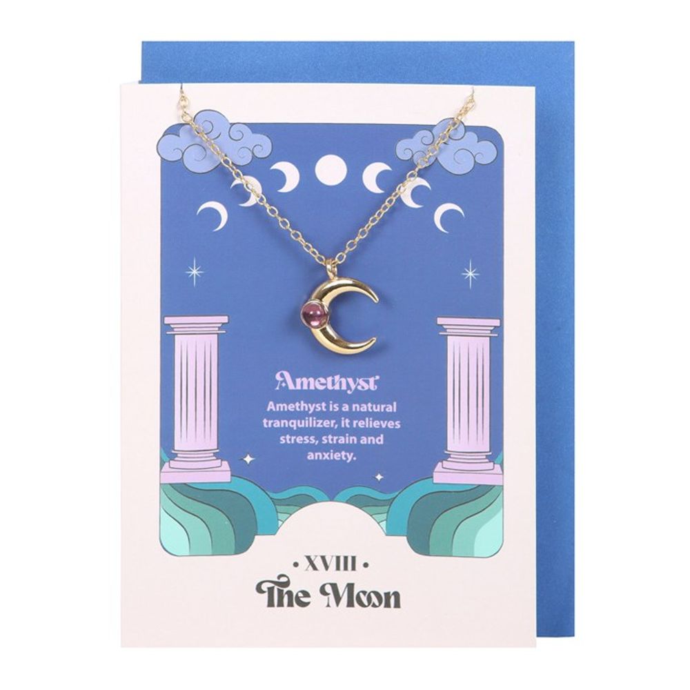 Eleanoras THE MOON CELESTIAL AMETHYST NECKLACE CARD Jewellery