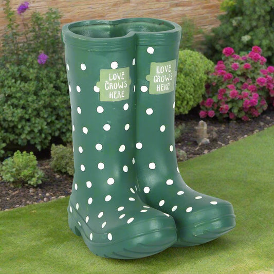 DARK GREEN WELLY BOOT PLANTER